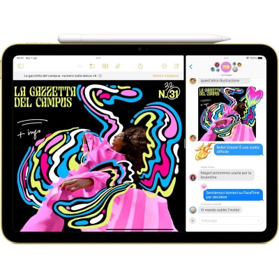 Apple iPad con chip A16: display Liquid Retina da 11'', 128 GB, Wi Fi 6, fotocamera frontale e posteriore da 12MP, Touch ID