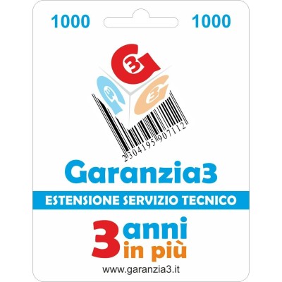 ESTENSIONE GARANZIA 3 ANNI 1000